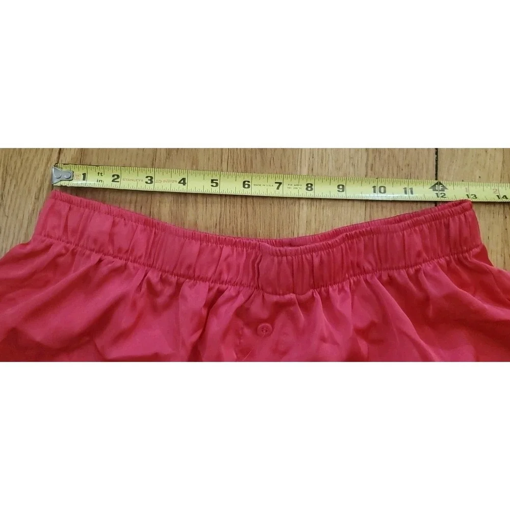 Juicy Couture Pink Satin Sleep Shorts Sz Large Rhinestone Logo On Back Lounge‎